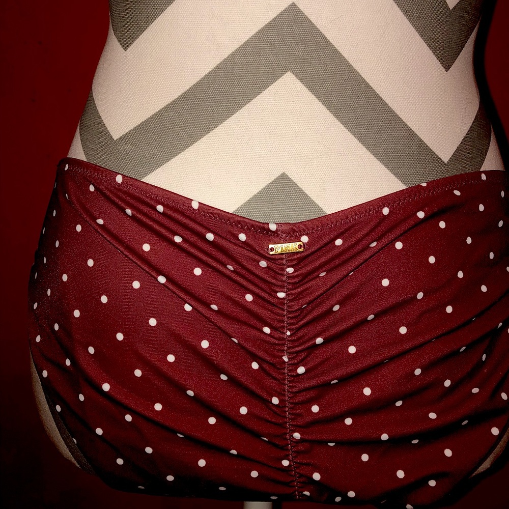 PINK bathing suit bottoms with lifting scrunch!